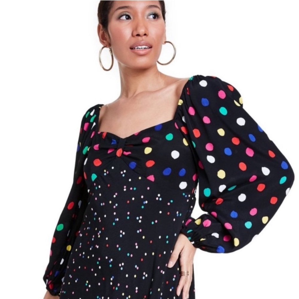 NWT Rixo polka dot puff sleeve dress!
